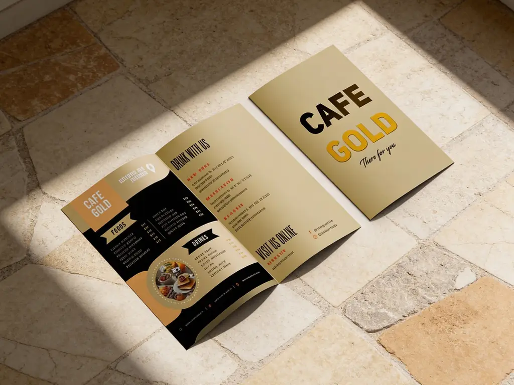 DL Size Folded Menu Cards Printing- Brochure Printing Online- Inkmonk